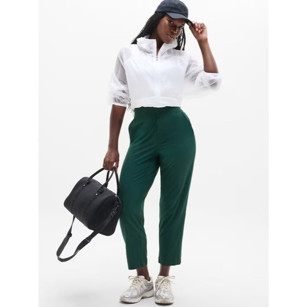New Athleta 6 Brooklyn Mid Rise Ankle Pant Pine Green Size 6 Regular - Picture 2 of 6